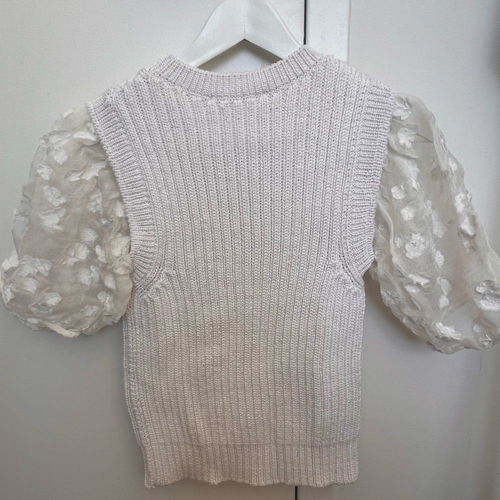 Cecilie Bahnsen Faye Organza-detailed Knit Top S - Picture 9 of 10